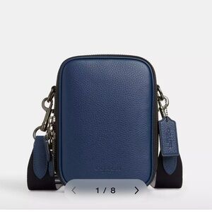 Coach Men's Blue Leather Crossbody Bag